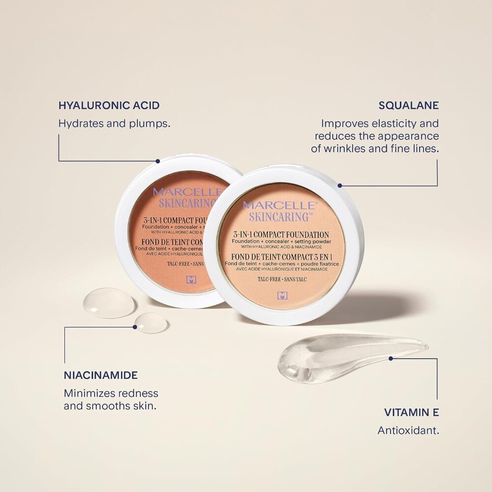 Marcelle Skincaring 3-in-1 Compact Foundation + Concealer + Setting Powder - Picture 3 of 3